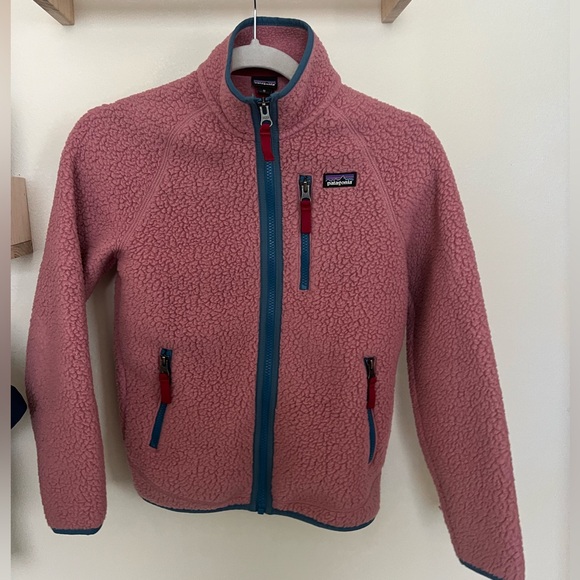 Patagonia Kids' Retro Pile Jacket Pink & Blue
